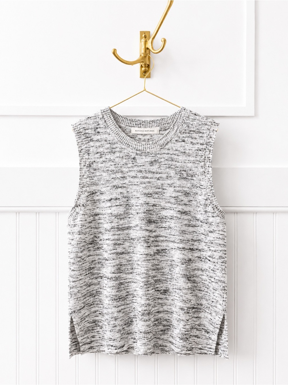 J. Crew Marled Gray Sleeveless Knit Tank Top